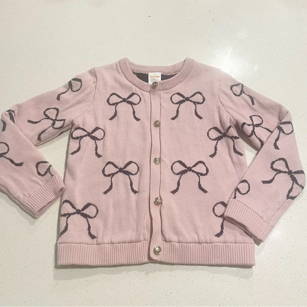 Gymboree Bow Print Knit Cardigan Sweater